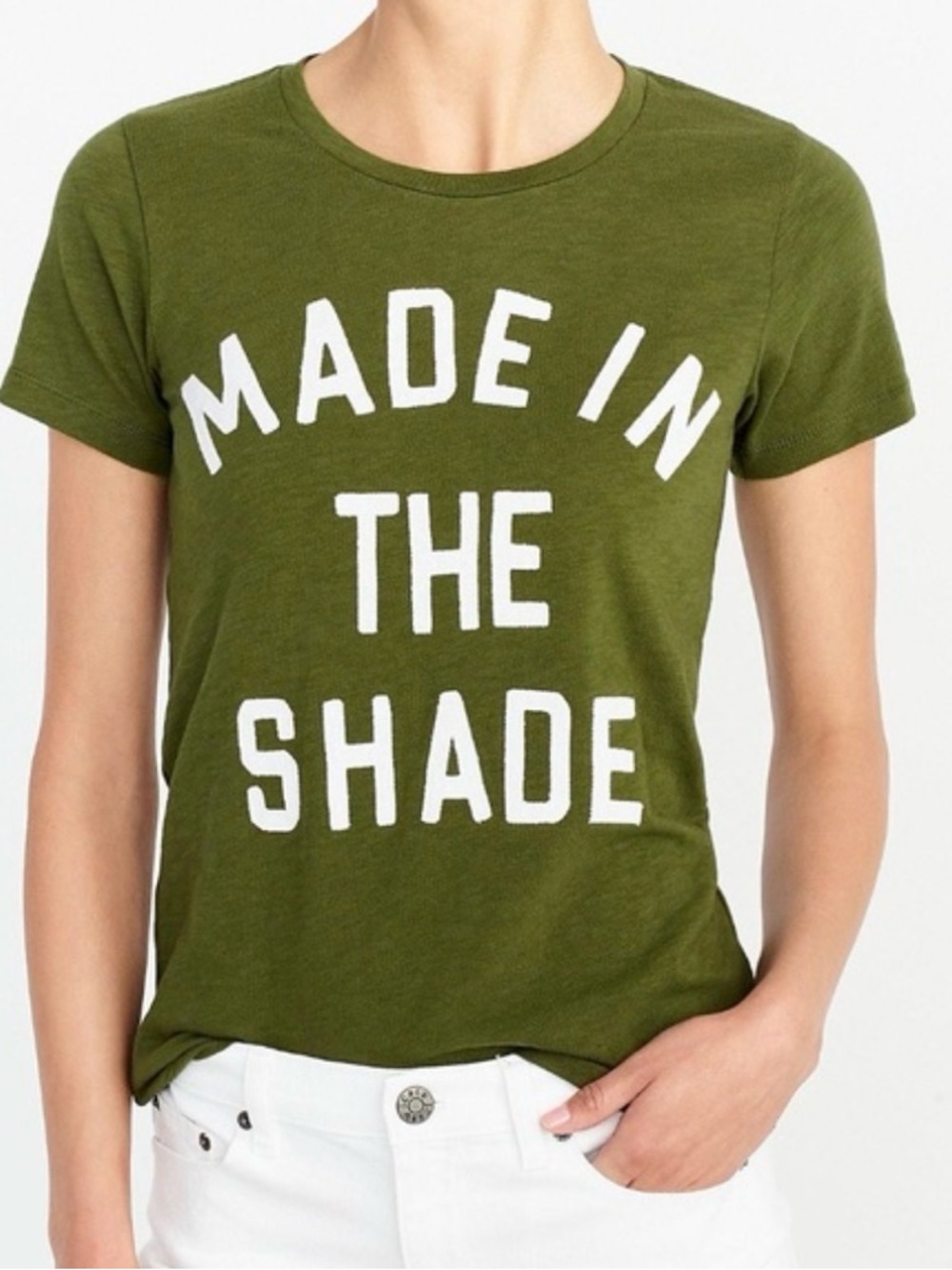 J. Crew Olive Graphic 'Made in the Shade' Short-Sleeve Tee